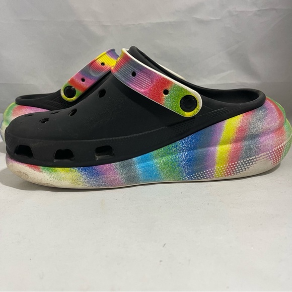 CROCS | Rainbow Wedge Platform Slip On Clog Size W10 M8 - Picture 6 of 10